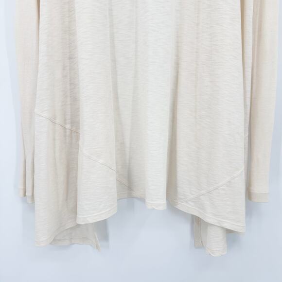 Michael Stars Supima Open Front Long Sleeve Drape Cardigan Cream Womens Sz OS - Picture 11 of 11